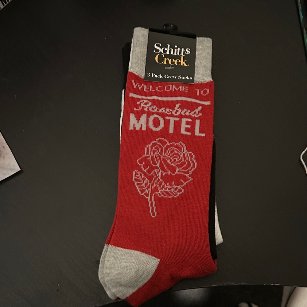 Happy Socks Red and Gray Motel Crew Socks